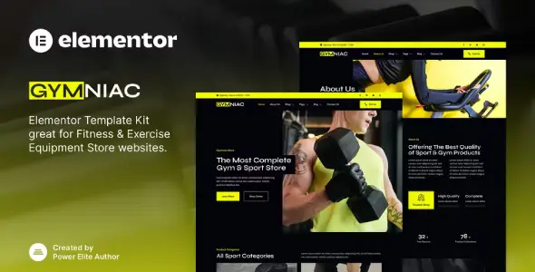 Gymniac – Fitness & Exercise Equipment Store Elementor Template Kit