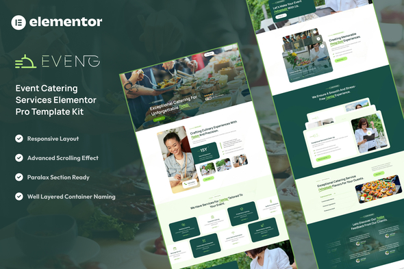 Eveng - Event Catering Services Elementor Pro Template Kit