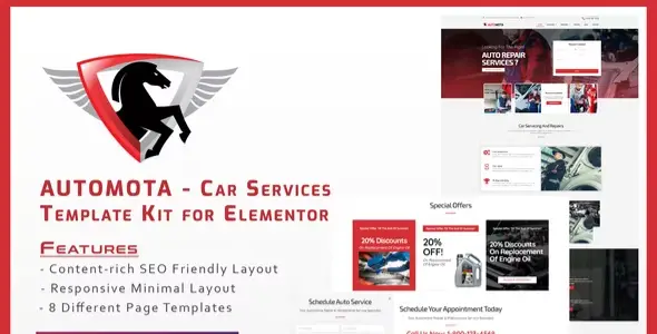 Automota – Car Repair Services Template Kit