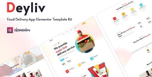 Deyliv – Food Delivery App Elementor Template Kit