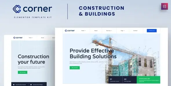Corner – Construction & Building Elementor Template Kit