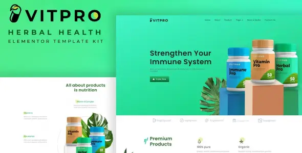 Vitpro – Herbal Health Elementor Template kit